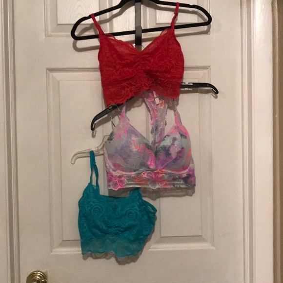 3 PINK Bralettes / Bandeaus all size Large